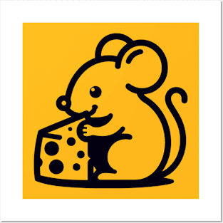 Mouse Eating Cheese Posters and Art
